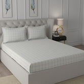 Backyard Patio Adrian Print Blue Bed Sheet with Pillow Case