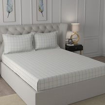 Backyard Patio Adrian Print Blue Bed Sheet with Pillow Case