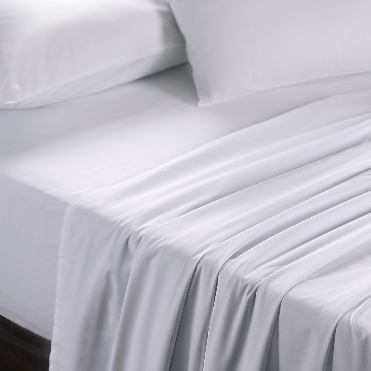 Eden Crisp & Light Weight 100% Cotton Solid White Bed Sheet with Pillow Case