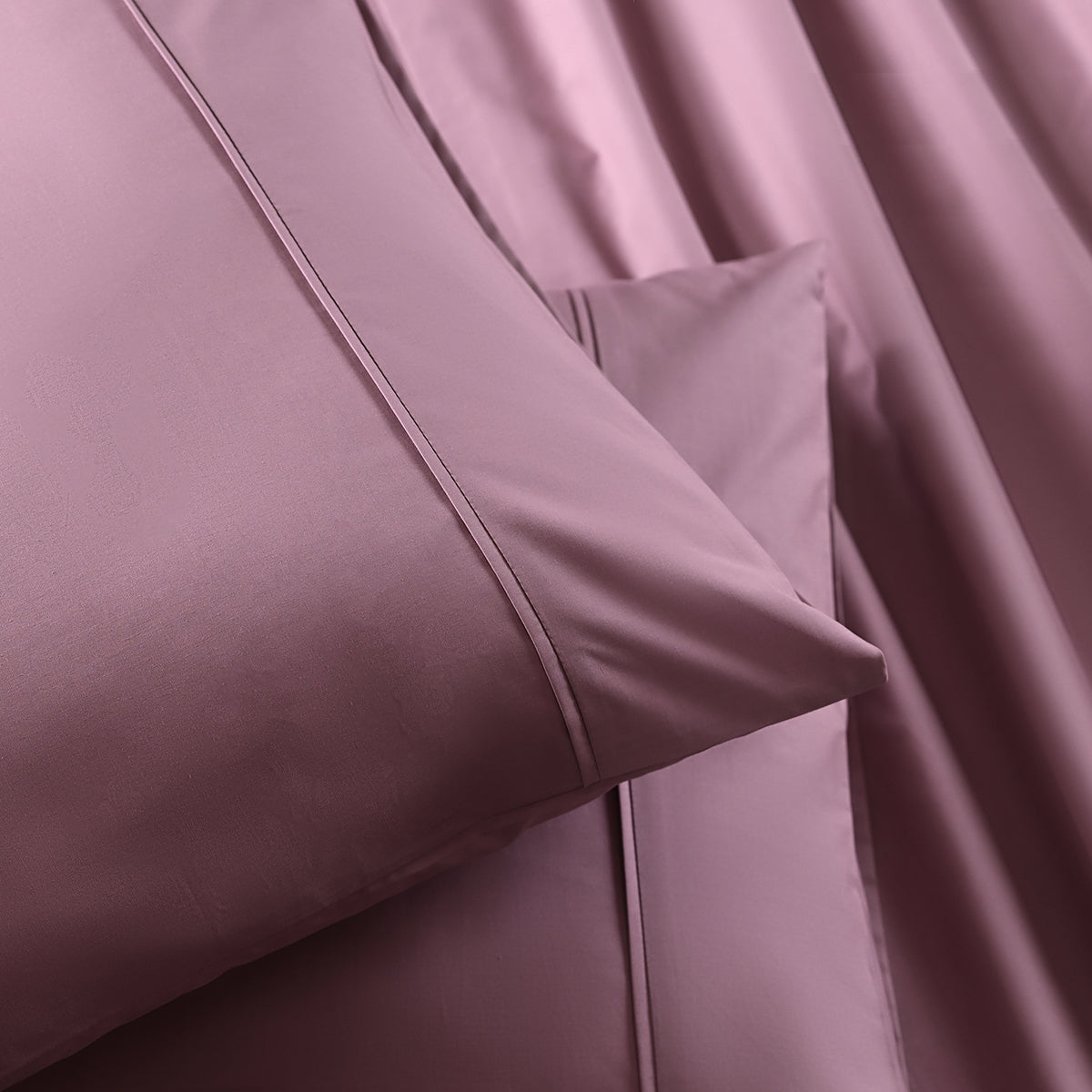 Eden Crisp & Light Weight 100% Cotton Solid Purple Bed Sheet with Pillow Case