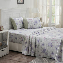 Optimist Bloom 200 TC  Soft Rose 100% Cotton Printed Bed Sheet with Pillow Case