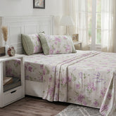 Optimist Bloom 200 TC  Soft Rose 100% Cotton Printed Bed Sheet with Pillow Case
