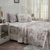 Optimist Bloom 300 TC Clarice 100% Cotton Printed Bed Sheet with Pillow Case