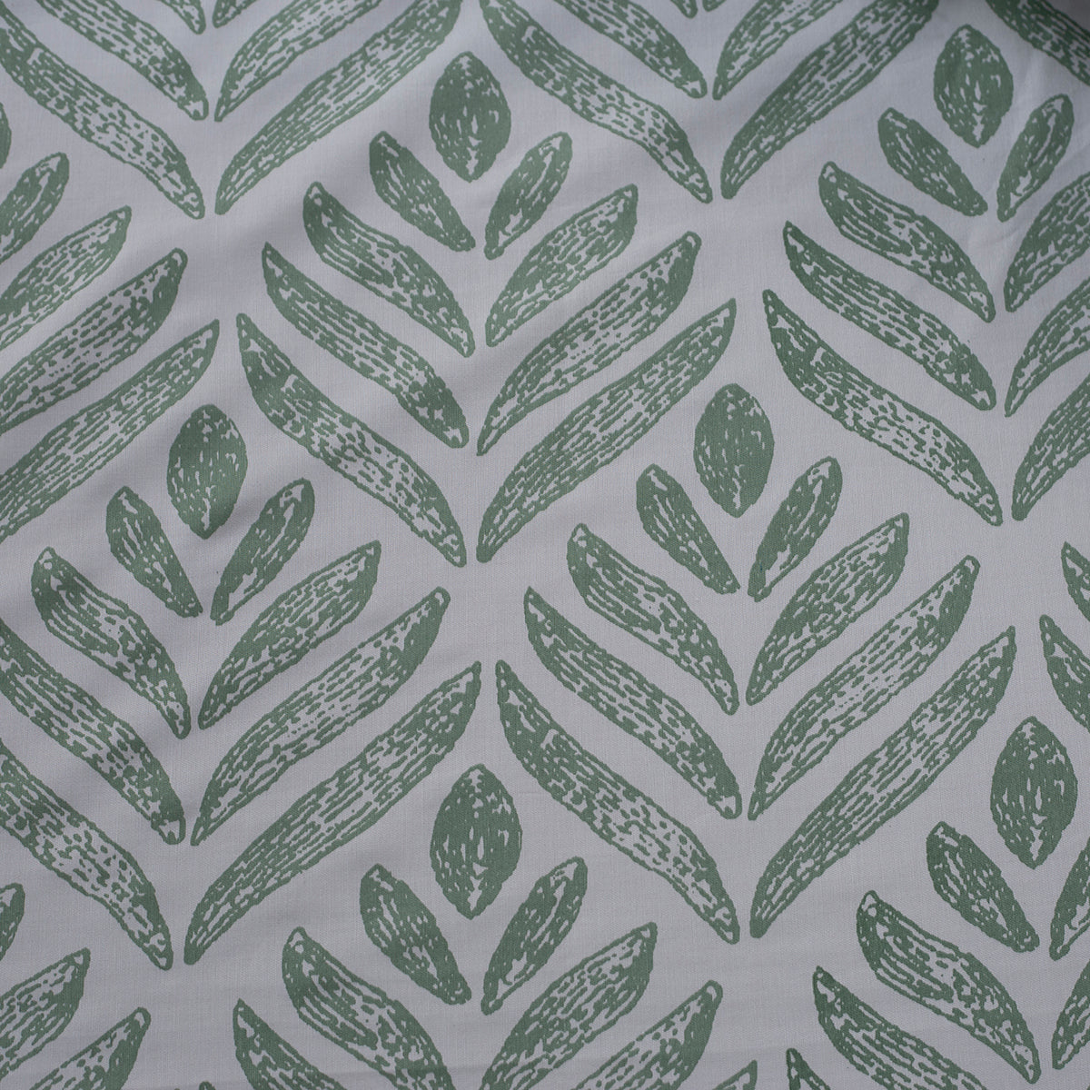 Royal Botanic 200 TC Petal Touch Green 100% Cotton Bed Sheet With Pillow Case