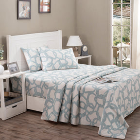 Royal Botanic 200 TC Harriett 100% Cotton Bed Sheet With Pillow Case