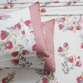 Royal Botanic Floral Leaves Print 200 TC  Multi 100% Cotton Bed Sheet With Pillow Case