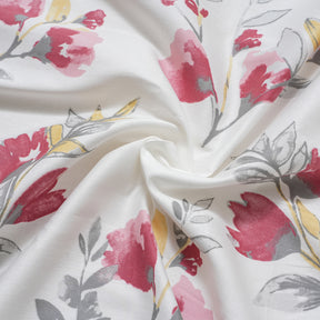 Royal Botanic Floral Leaves Print 200 TC  Multi 100% Cotton Bed Sheet With Pillow Case