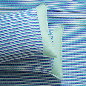 Royal Botanic 200 TC Modern Geo Teal 100% Cotton Bed Sheet With Pillow Case