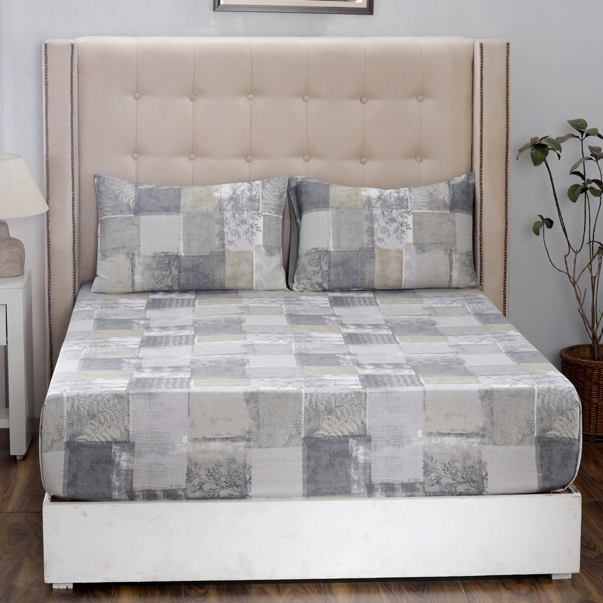 Royal Botanic 200TC  Botanical Grunge 100% Cotton Bed Sheet With Pillow Case