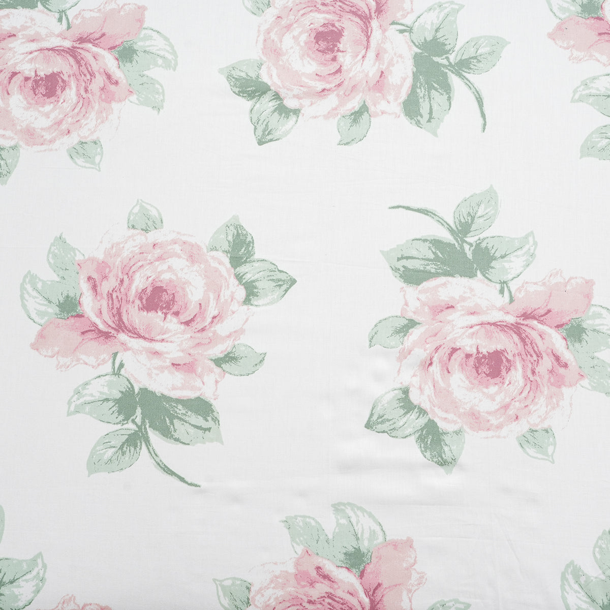 Royal Botanic 200 TC Floral Garden Pink 100% Cotton Bed Sheet With Pillow Case