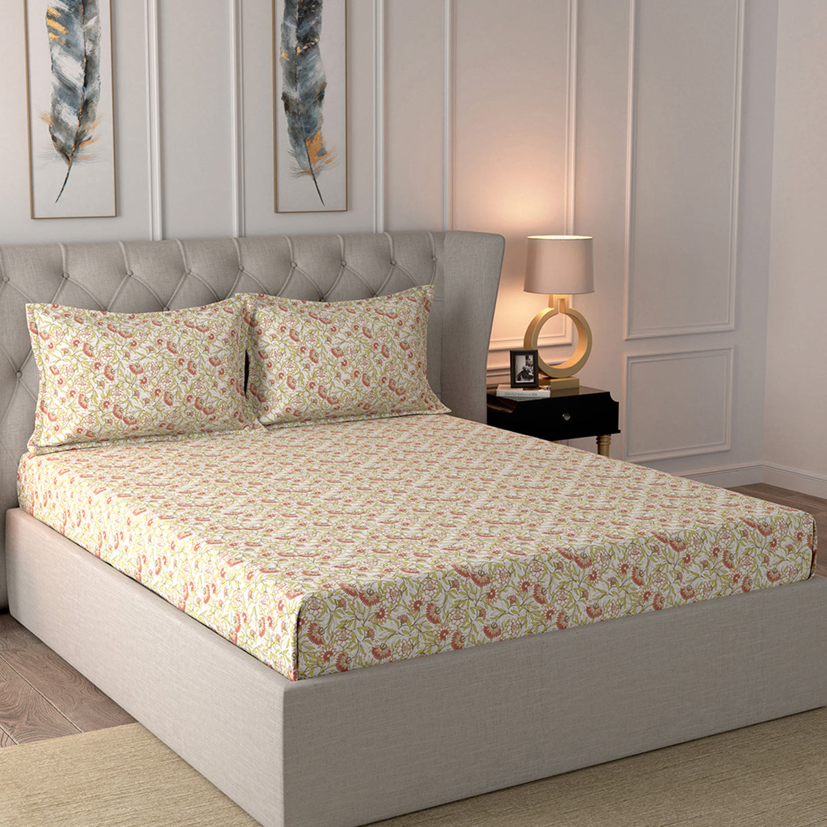 Royal Botanic 144TC Cotton Bed Sheet With Pillow Case