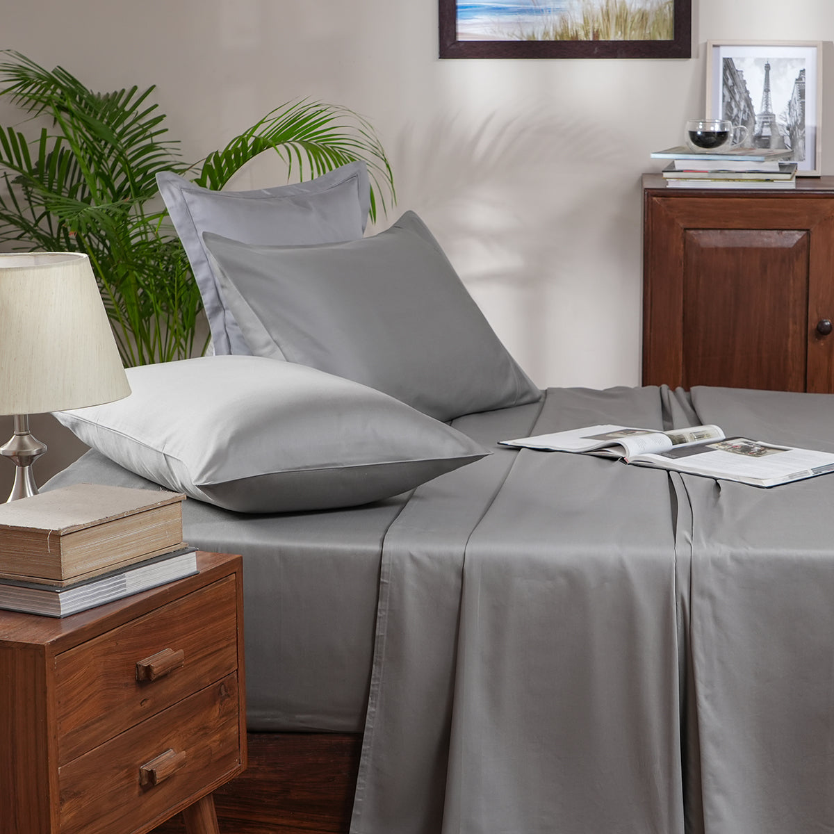 Melina Plain 100% Cotton Extra Soft & Luxurious Bed Sheet with Pillow Case