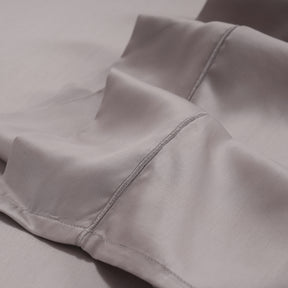 Vintage Noemi Solid 100% Tencelâ„¢ Grey Bed Sheet With Pillow Case