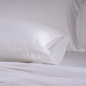 Vintage Noemi Solid 100% Tencelâ„¢ White Bed Sheet With Pillow Case