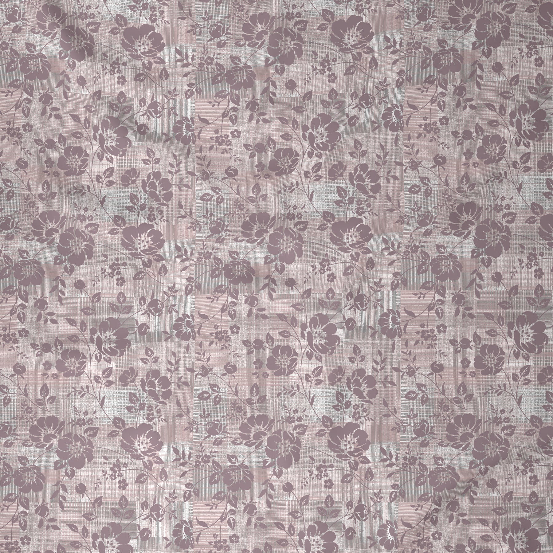 Tranquil Serenity Textured Floral 100%Cotton Printed Bed Sheet with Pillow Case Peach