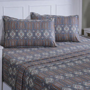Hermosa Sensory Bloom Allegra 100% Cotton Printed Bed Sheet with Pillow Case Orange