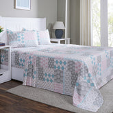 Hermosa Sensory Bloom Jude 100% Cotton Printed Bed Sheet with Pillow Case Blue