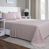Hermosa Sensory Bloom  100% Cotton Printed Bed Sheet with Pillow Case Peach