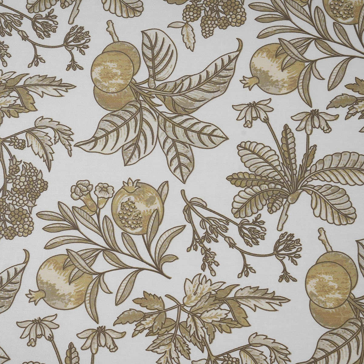 Sensory Bloom Fruity Foliage Mustard Bed Sheet with Pillow Case