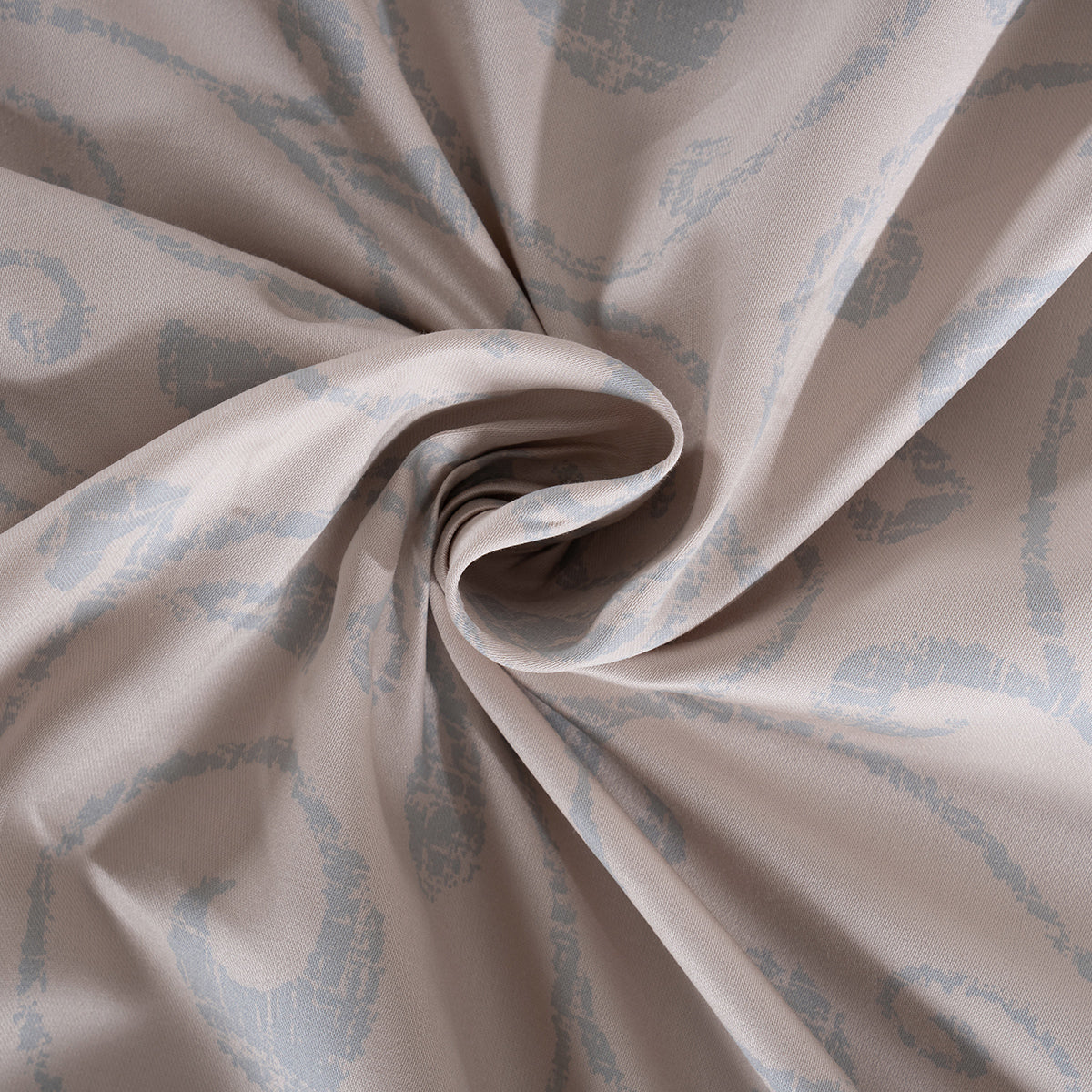 Classical Ornate Seamless Scroll Bed Sheet with Pillow Case Blue