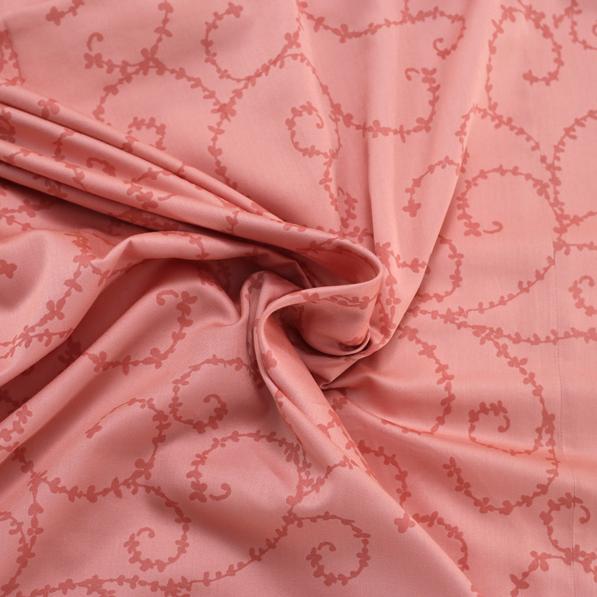 Exotic Heritage Leafy Swirl 100%Cotton Red Printed Bed Sheet Set