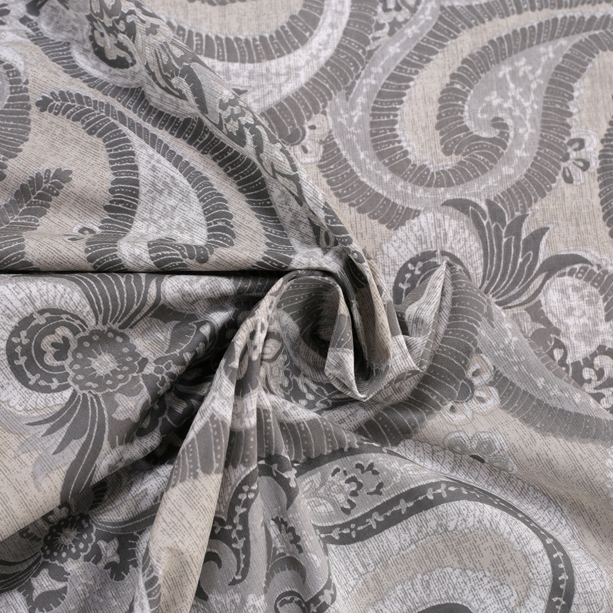 Exotic Heritage Modern Paisely 100%Cotton Neutral Printed Bed Sheet Set