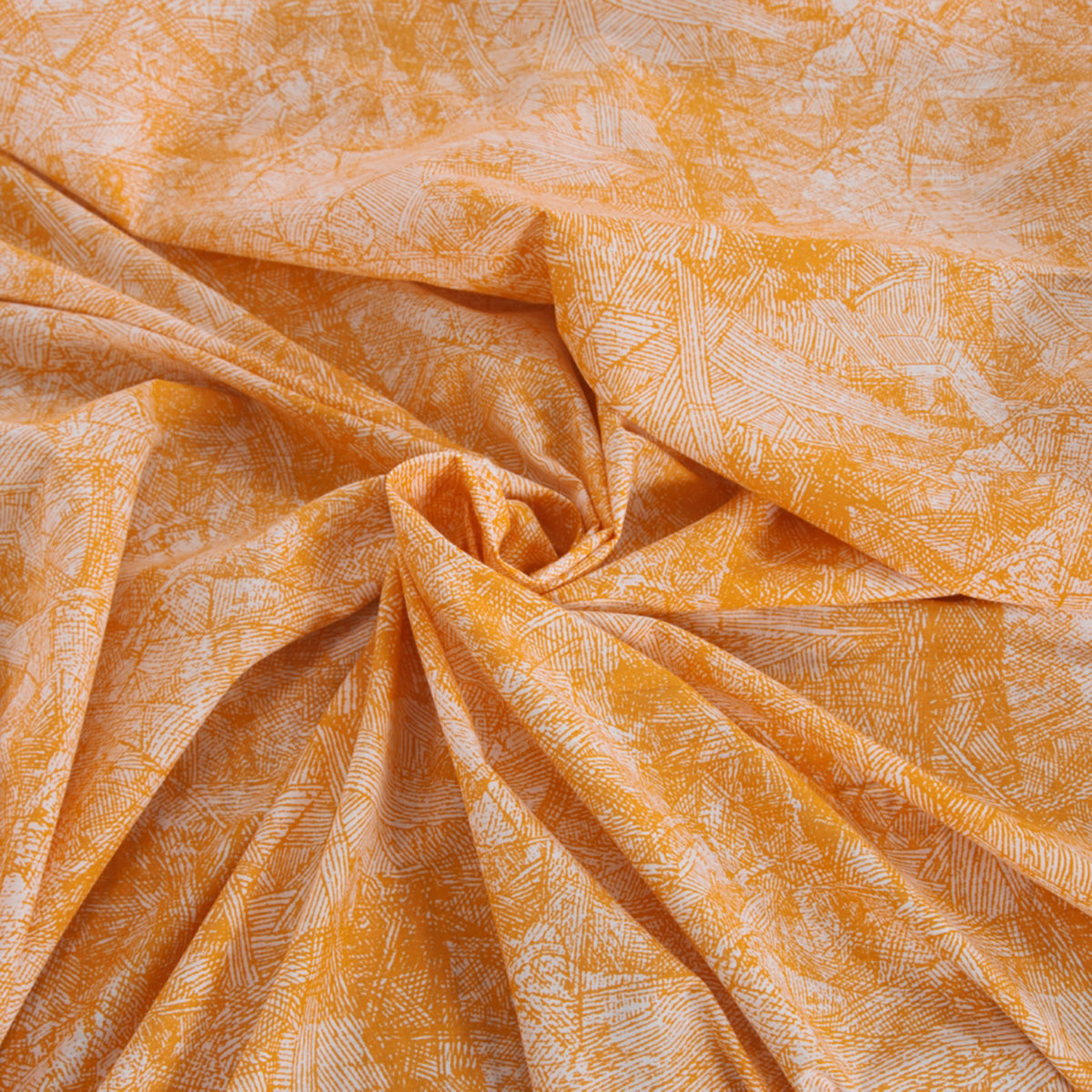 Circumvent Printed 144 TC 100% Cotton Orange Bed Sheet