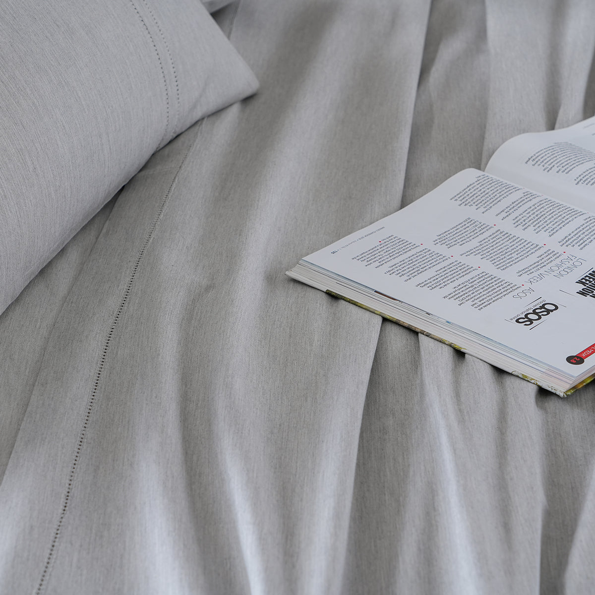 Emmie Made With Egyptian Cotton Ultra Soft Grey Bed Sheet with Pillow Case