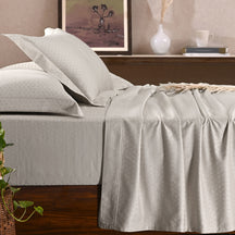 Maspar Leaf Self Jacquard 100% Cotton Ultra Soft Bed Sheet with Pillow Case