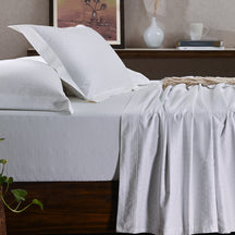 Maspar Leaf Self Jacquard 100% Cotton Ultra Soft Bed Sheet with Pillow Case