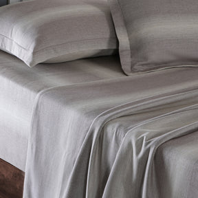 Rhythmic Stripe Reversible Made With Egyptian Cotton Ultra Soft Nurture Brown/Chinchilla Bed Sheet Set