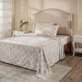 PBS Timeless Ornare 100% Cotton Bed Sheet with Pillow Case Peach
