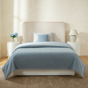 Blaize 100% Cotton Solid Weave Blue Bed Cover
