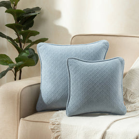 Blaize 100% Cotton Solid Weave Blue Cushion Cover