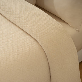 Blaize 100% Cotton Solid Weave Beige Bed Cover