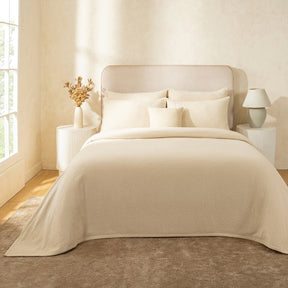Blaize 100% Cotton Solid Weave Beige Bed Cover
