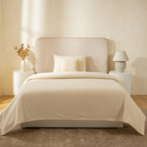 Blaize 100% Cotton Solid Weave Beige Bed Cover