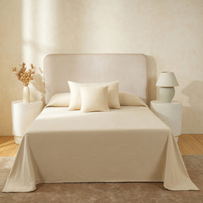 Blaize 100% Cotton Solid Weave Beige Bed Cover