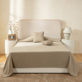 Blaize 100% Cotton Solid Weave Beige Bed Cover
