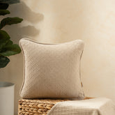 Blaize 100% Cotton Solid Weave Beige Cushion Cover