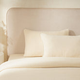 Blaize 100% Cotton Solid Weave Beige Pillow Sham Set
