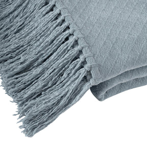 Blaize 100% Cotton Solid Weave Blue 1Pc Throw