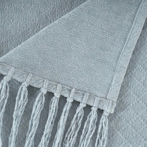 Blaize 100% Cotton Solid Weave Blue 1Pc Throw