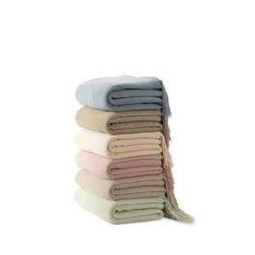 Blaize 100% Cotton Solid Weave Blue 1Pc Throw