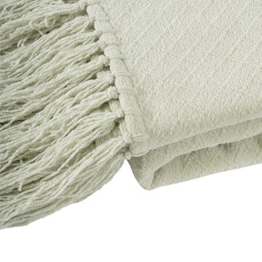 Blaize 100% Cotton Solid Weave Green 1Pc Throw