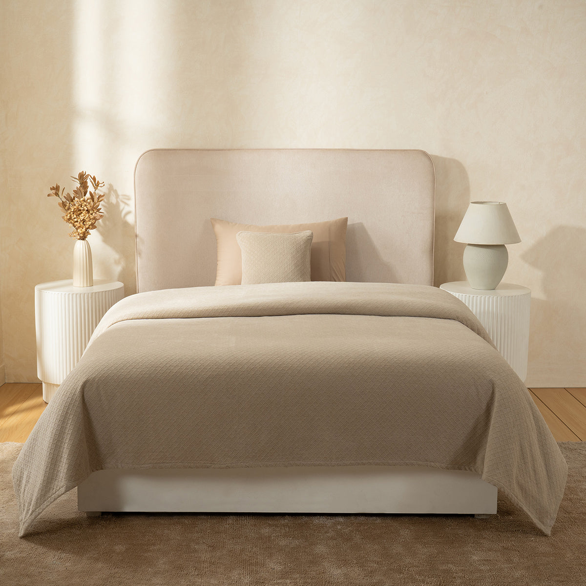 Blaize 100% Cotton Solid Weave Grey Bed Cover