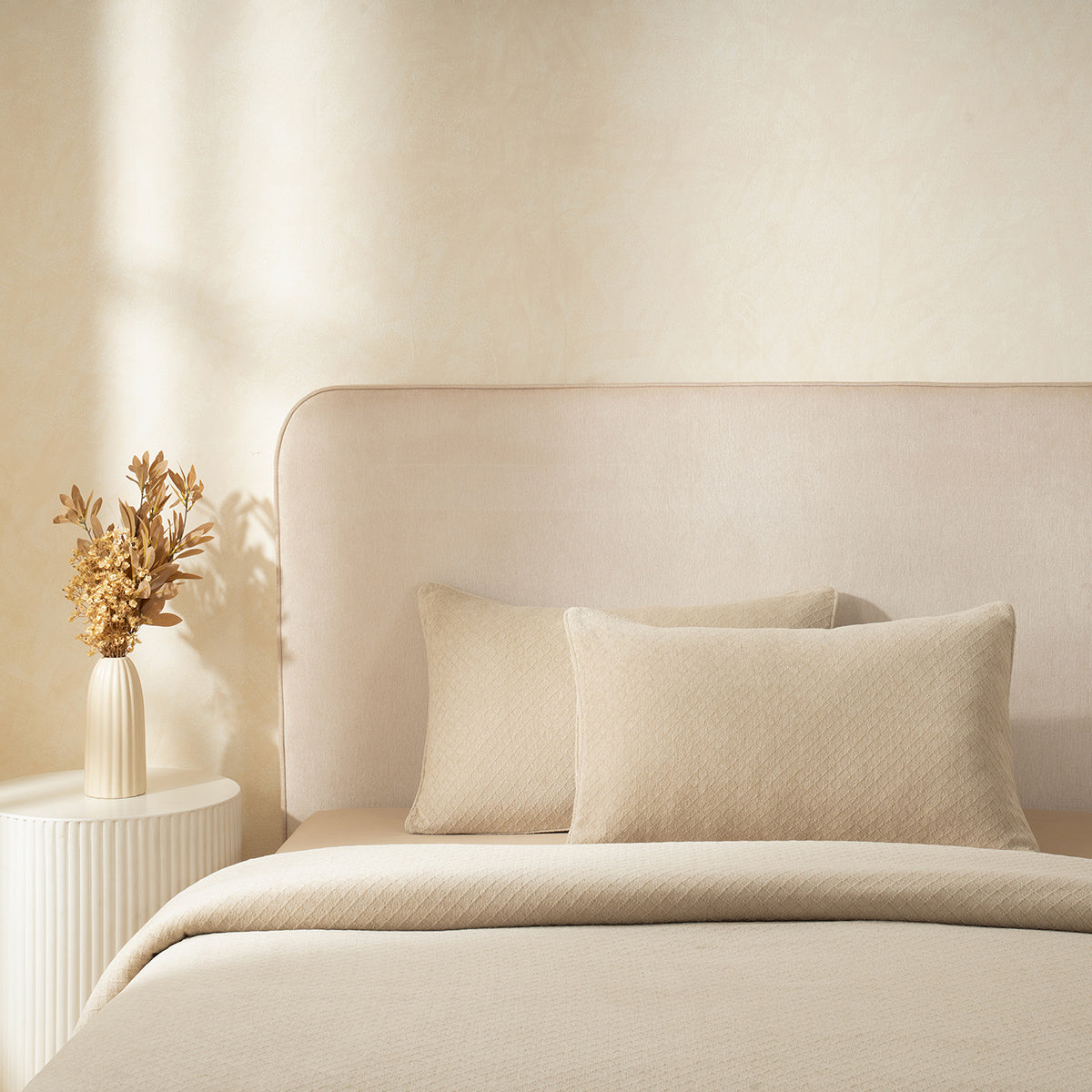 Blaize 100% Cotton Solid Weave Grey Pillow Sham Set