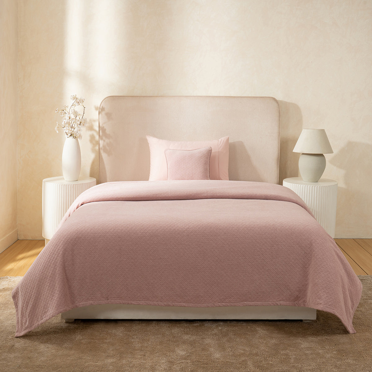 Blaize 100% Cotton Solid Weave Purple Bed Cover