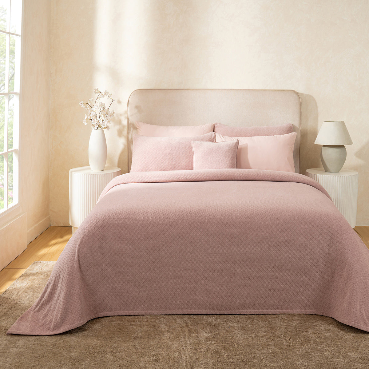 Blaize 100% Cotton Solid Weave Purple Bed Cover