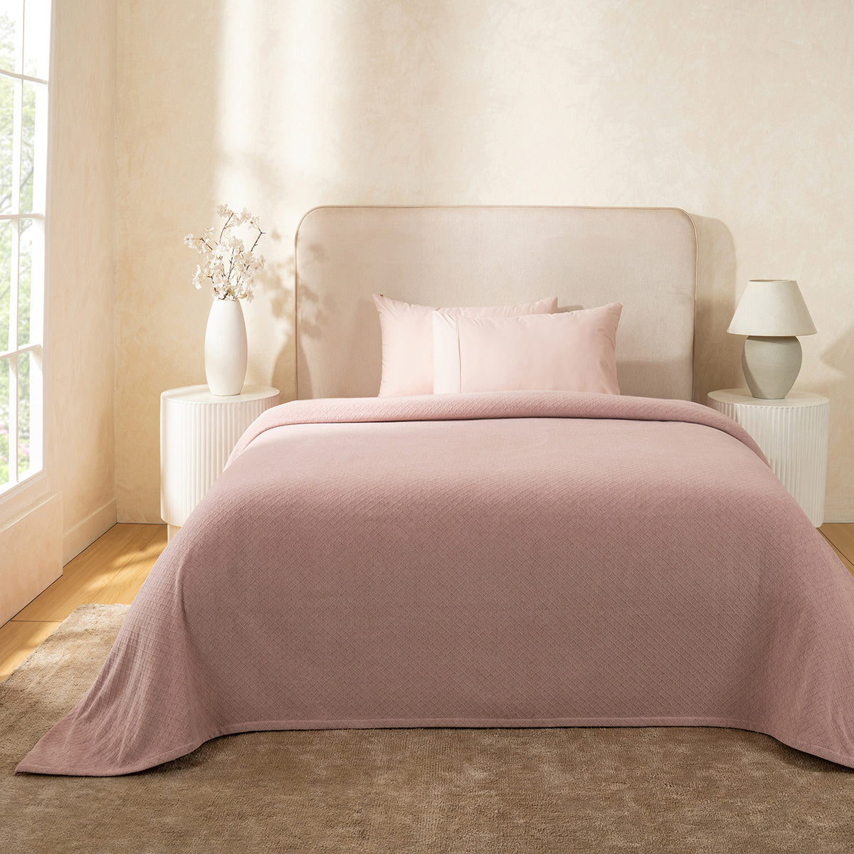 Blaize 100% Cotton Solid Weave Purple Bed Cover